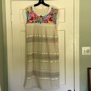 Embroidered Mexican dress